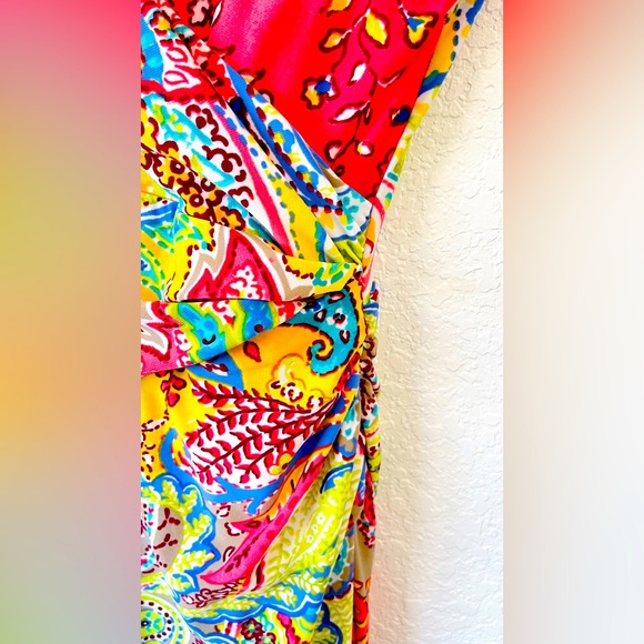 ⭐️Lauren Ralph Lauren⭐️Colorful print dress size 8💕Great condition 💕Sleeveless - Picture 2 of 10